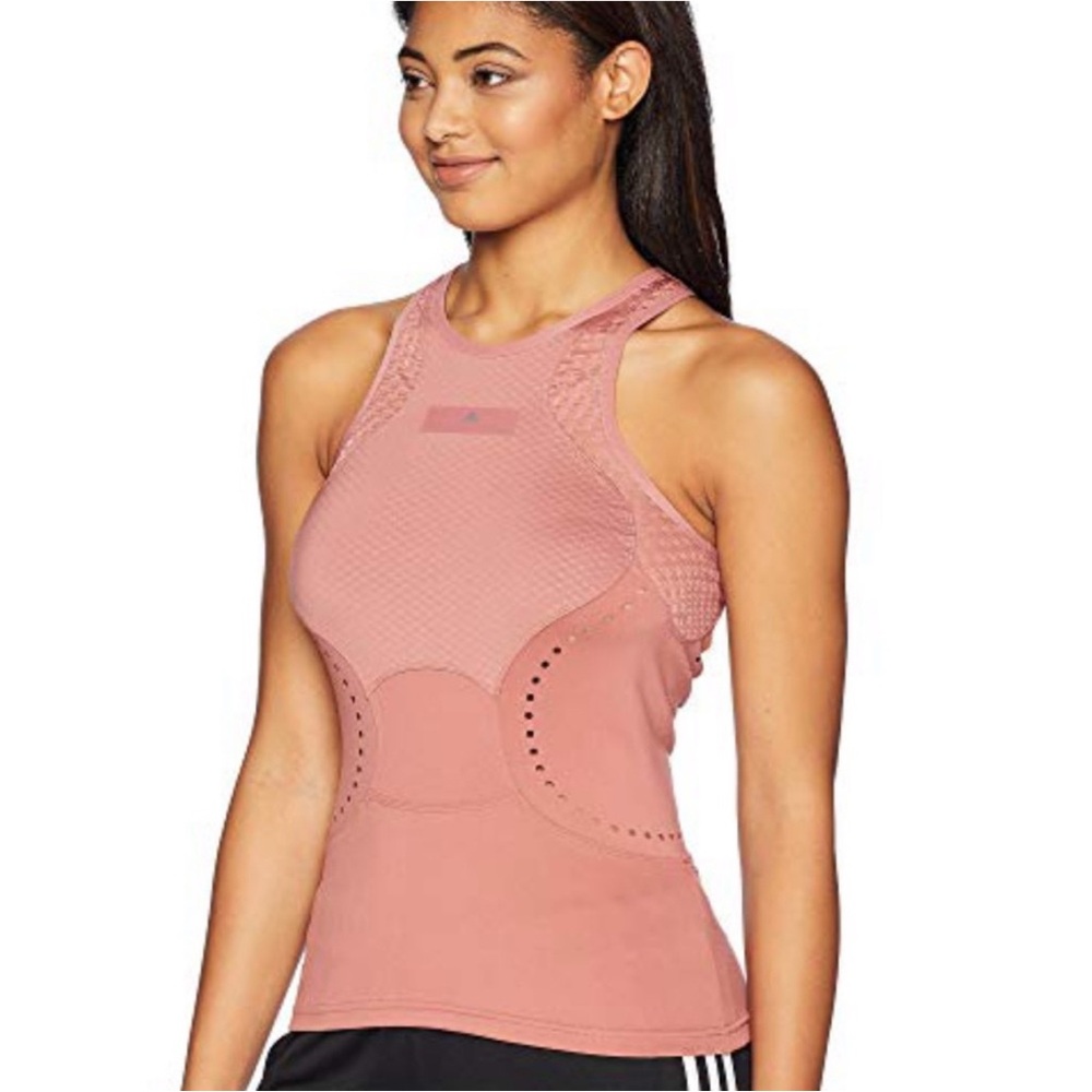 Adidas by Stella McCartney Dusty Pink Mesh Racerback Tank Top